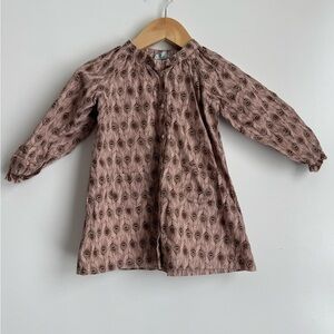 Mini A Ture Girl A line Dress 12 months Heart Peacock 100%‎ Cotton Pockets Lined